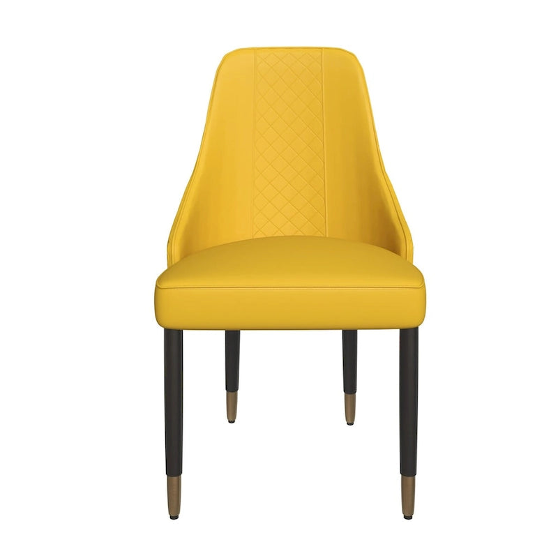 Chaises de salle à manger modernes rembourrées avec assise en tissu/cuir et pieds en chêne noir, lot de 2