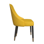 Chaises de salle à manger modernes rembourrées avec assise en tissu/cuir et pieds en chêne noir, lot de 2