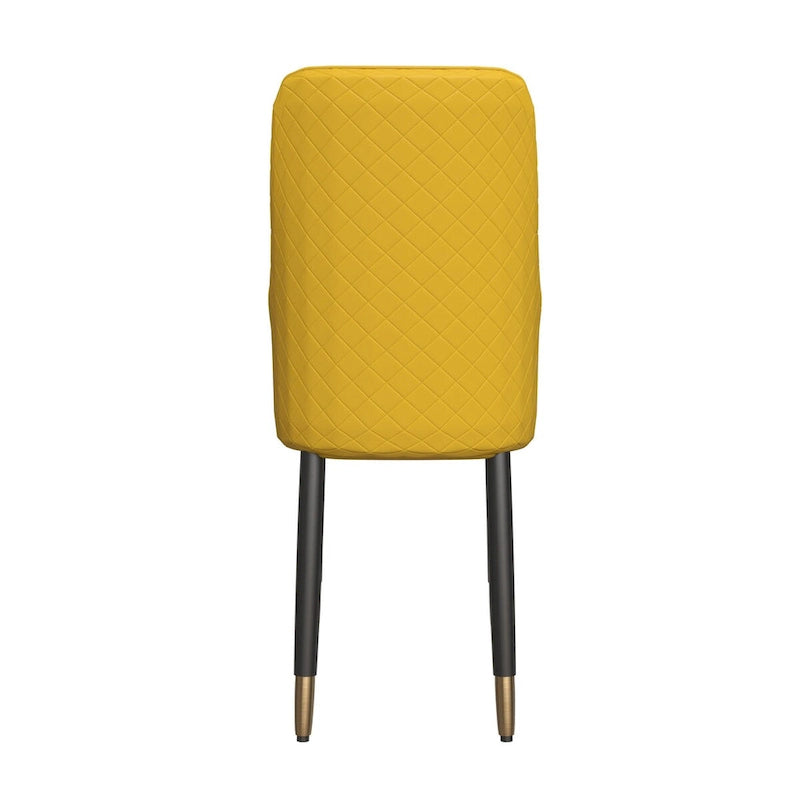Chaises de salle à manger modernes rembourrées avec assise en tissu/cuir et pieds en chêne noir, lot de 2