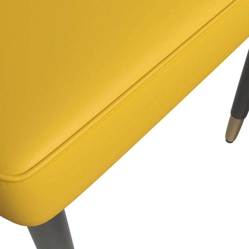 Chaises de salle à manger modernes rembourrées avec assise en tissu/cuir et pieds en chêne noir, lot de 2