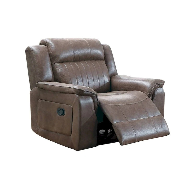 Fauteuil inclinable électrique de 40 pouces | Cuir respirant marron | Coussin en mousse | Languette de traction