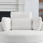 Fauteuil pivotant surdimensionné 39W, pouf de rangement lune, causeuse pivotante circulaire, fauteuils baquets, canapé douillet, chaise longue, 4 oreillers
