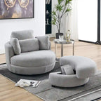 Fauteuil pivotant surdimensionné 39W, pouf de rangement lune, causeuse pivotante circulaire, fauteuils baquets, canapé douillet, chaise longue, 4 oreillers