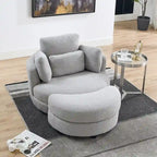 Fauteuil pivotant surdimensionné 39W, pouf de rangement lune, causeuse pivotante circulaire, fauteuils baquets, canapé douillet, chaise longue, 4 oreillers