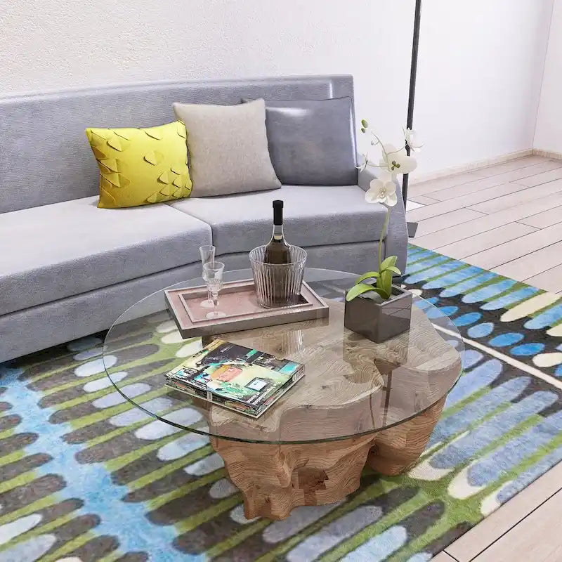 Dessus de table rond en verre trempé de 36 pouces Verre clair de 1/4 pouce d'épaisseur avec bord plat poli