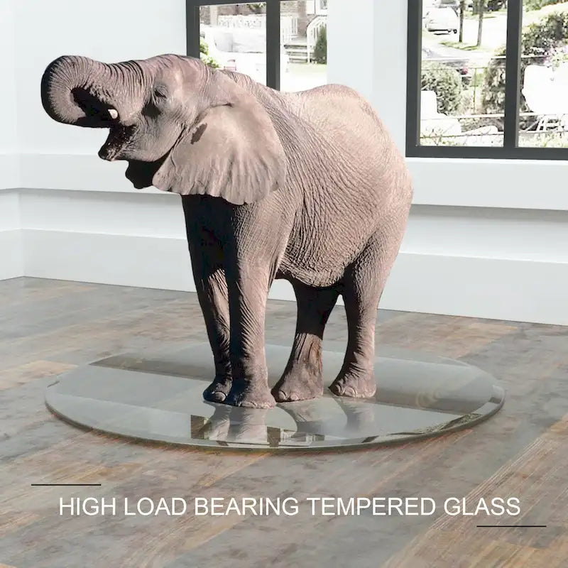 Dessus de table rond en verre trempé de 36 pouces Verre clair de 1/4 pouce d'épaisseur avec bord plat poli