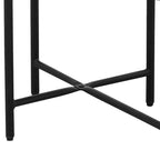Table d'appoint à deux niveaux au design minimaliste avec patins réglables, Noir