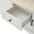 Porte-manteau avec 3 patères, banc d'entrée, banc de rangement, design 3 en 1, 120 cm, pour entrée, couloir (noir)