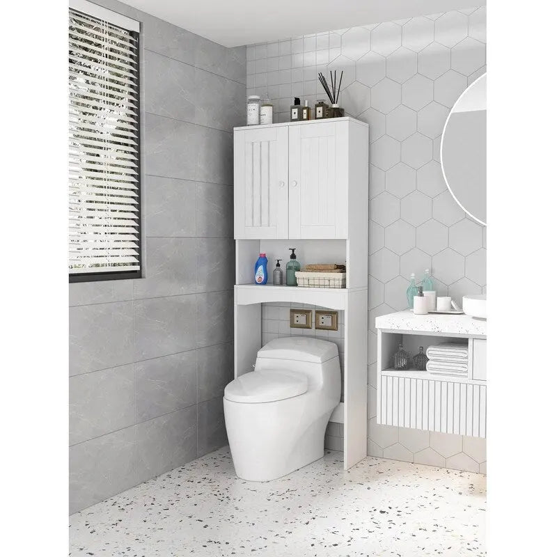 Étagère de salle de bain au-dessus des toilettes, meuble de rangement de salle de bain peu encombrant