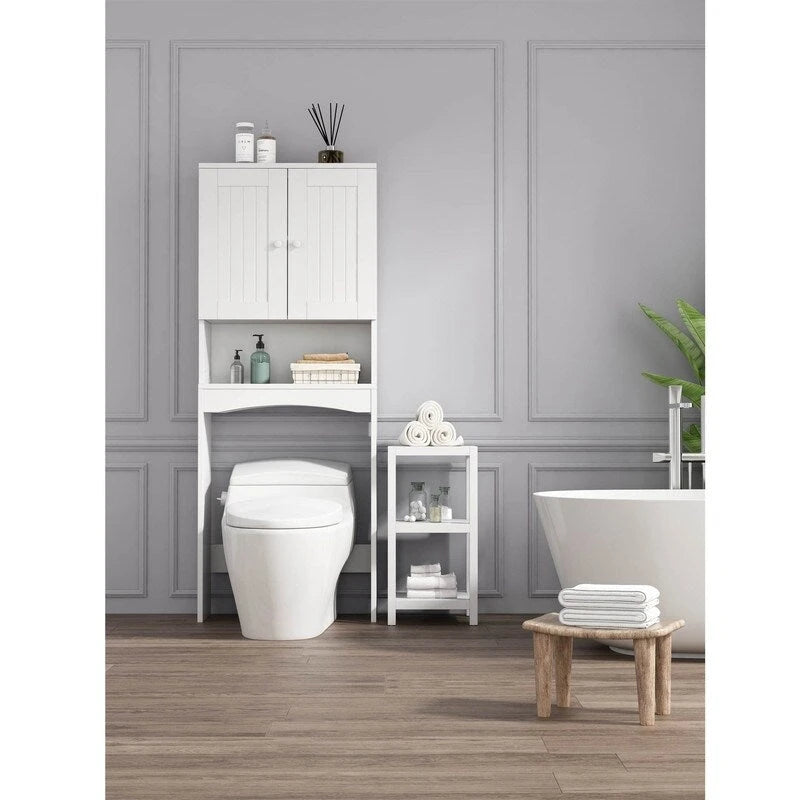 Étagère de salle de bain au-dessus des toilettes, meuble de rangement de salle de bain peu encombrant