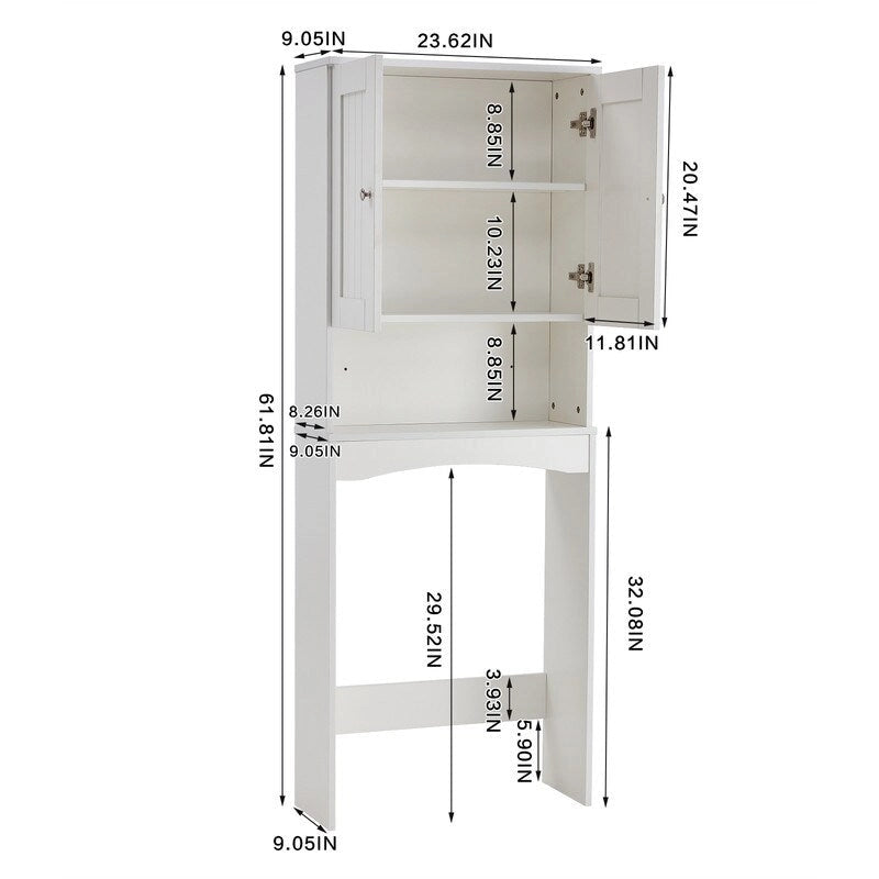 Étagère de salle de bain au-dessus des toilettes, meuble de rangement de salle de bain peu encombrant