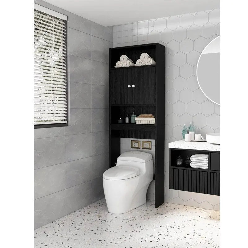 Étagère de salle de bain au-dessus des toilettes, meuble de rangement de salle de bain peu encombrant
