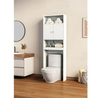 Étagère de salle de bain au-dessus des toilettes, meuble de rangement de salle de bain peu encombrant