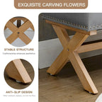 Banc de rangement ottoman de 35 po, banc de rangement ottoman en lin capitonné