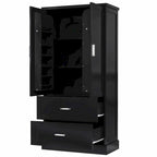 Meuble de rangement haut de salle de bain de 162 cm avec deux portes et tiroirs