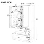 Meuble de rangement haut de salle de bain de 162 cm avec deux portes et tiroirs