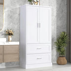 Meuble de rangement haut de salle de bain de 162 cm avec deux portes et tiroirs