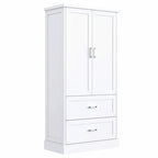 Meuble de rangement haut de salle de bain de 162 cm avec deux portes et tiroirs