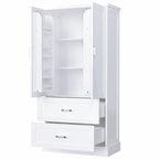 Meuble de rangement haut de salle de bain de 162 cm avec deux portes et tiroirs