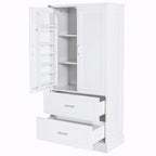 Meuble de rangement haut de salle de bain de 162 cm avec deux portes et tiroirs