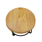 Table basse moderne ronde en bois sculpté