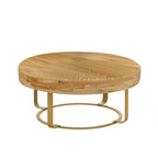 Table basse moderne ronde en bois sculpté