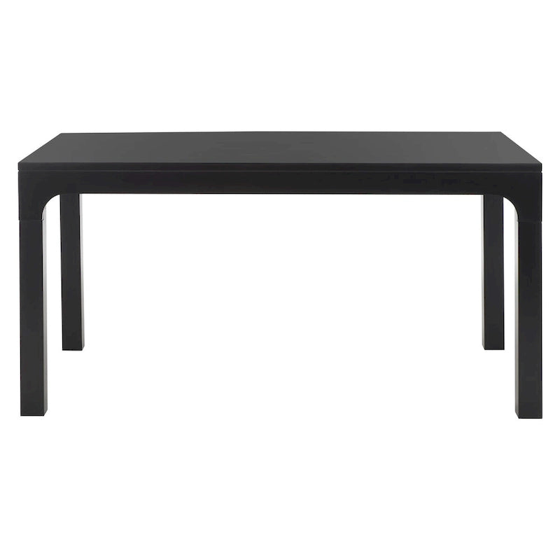 Table à manger rectangulaire de 60 pouces | Bois d'acajou | 8 places | Piètement incurvé moderne