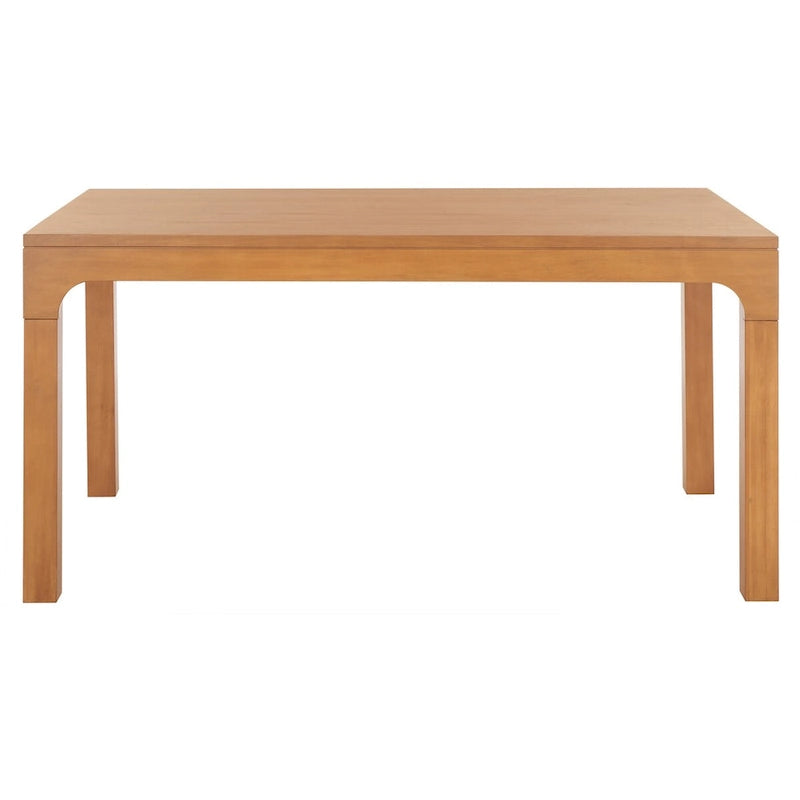 Table à manger rectangulaire de 60 pouces | Bois d'acajou | 8 places | Piètement incurvé moderne