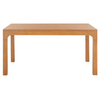 Table à manger rectangulaire de 60 pouces | Bois d'acajou | 8 places | Piètement incurvé moderne