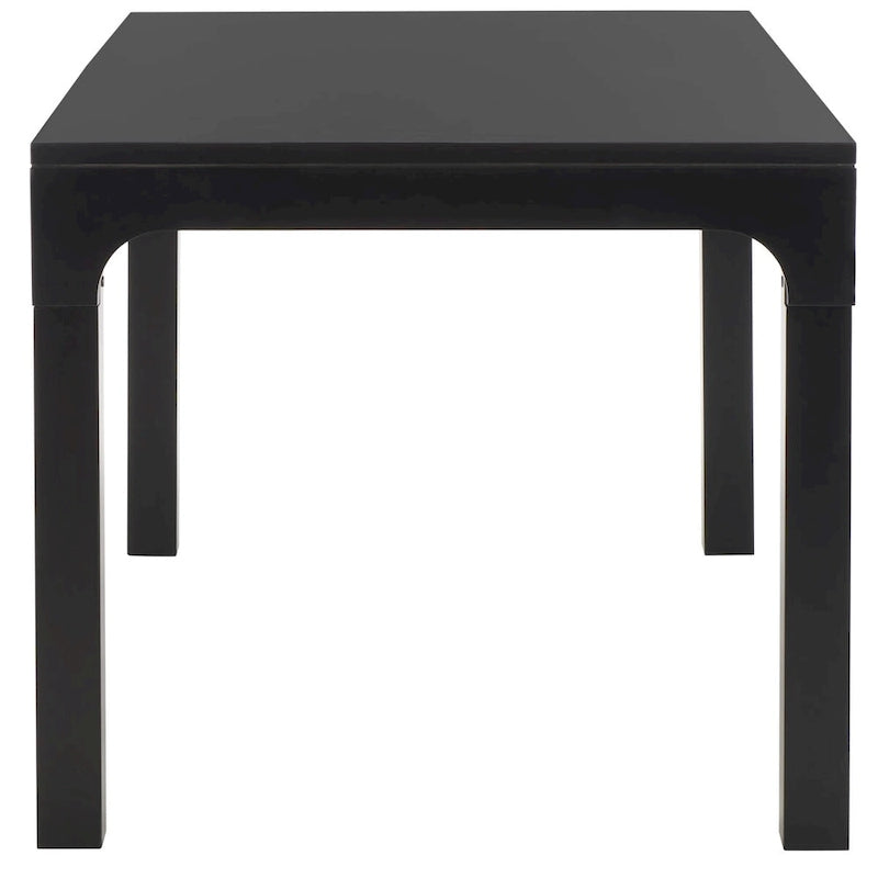 Table à manger rectangulaire de 60 pouces | Bois d'acajou | 8 places | Piètement incurvé moderne