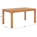Table à manger rectangulaire de 60 pouces | Bois d'acajou | 8 places | Piètement incurvé moderne