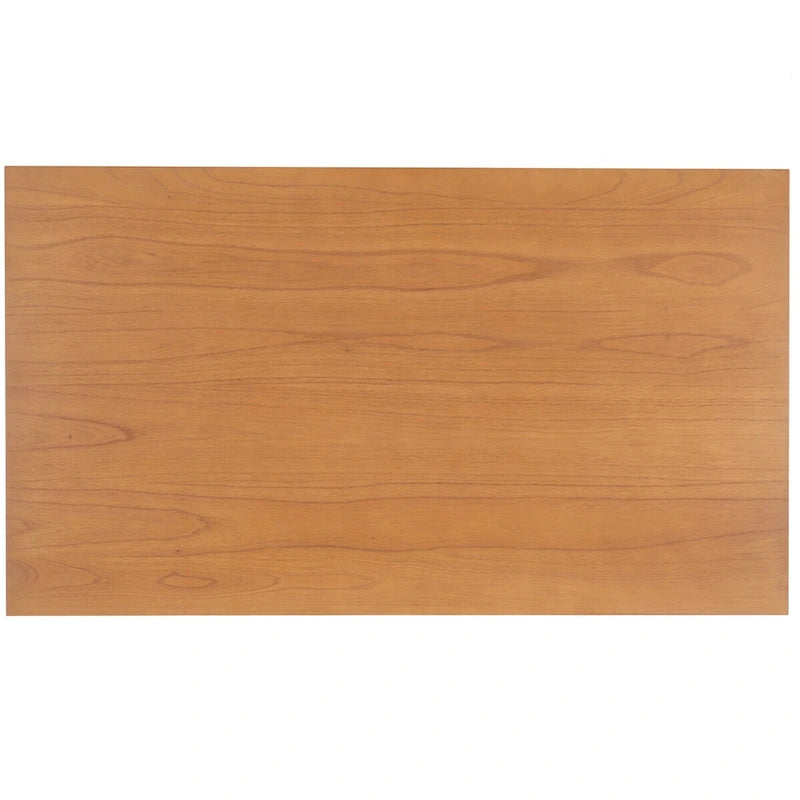 Table à manger rectangulaire de 60 pouces | Bois d'acajou | 8 places | Piètement incurvé moderne
