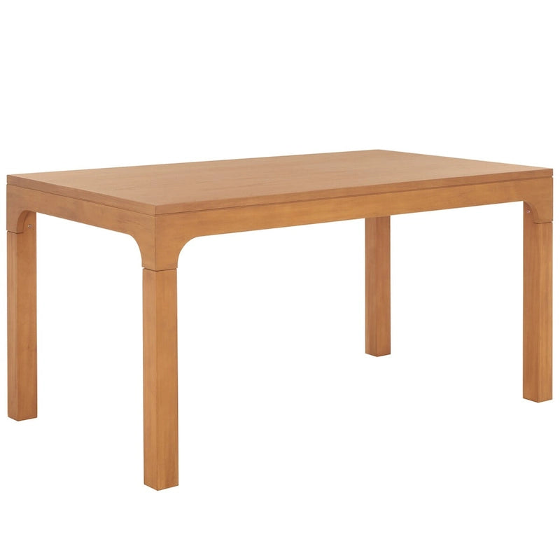 Table à manger rectangulaire de 60 pouces | Bois d'acajou | 8 places | Piètement incurvé moderne