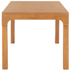 Table à manger rectangulaire de 60 pouces | Bois d'acajou | 8 places | Piètement incurvé moderne
