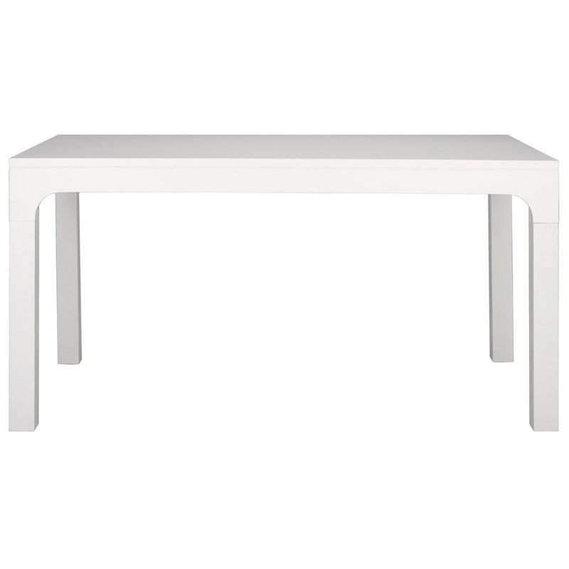 Table à manger rectangulaire de 60 pouces | Bois d'acajou | 8 places | Piètement incurvé moderne