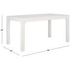 Table à manger rectangulaire de 60 pouces | Bois d'acajou | 8 places | Piètement incurvé moderne
