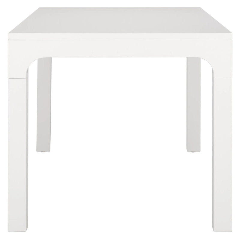 Table à manger rectangulaire de 60 pouces | Bois d'acajou | 8 places | Piètement incurvé moderne