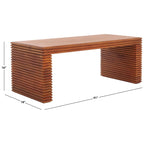 Table basse Virginie | Piètement en bois naturel et pieds dorés | 41x18x16 | Chic moderne