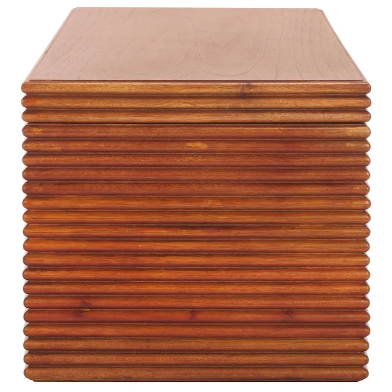 Table basse Virginie | Piètement en bois naturel et pieds dorés | 41x18x16 | Chic moderne