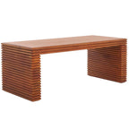 Table basse Virginie | Piètement en bois naturel et pieds dorés | 41x18x16 | Chic moderne