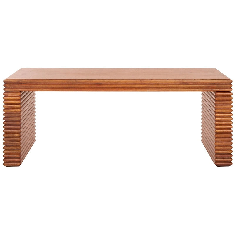 Table basse Virginie | Piètement en bois naturel et pieds dorés | 41x18x16 | Chic moderne