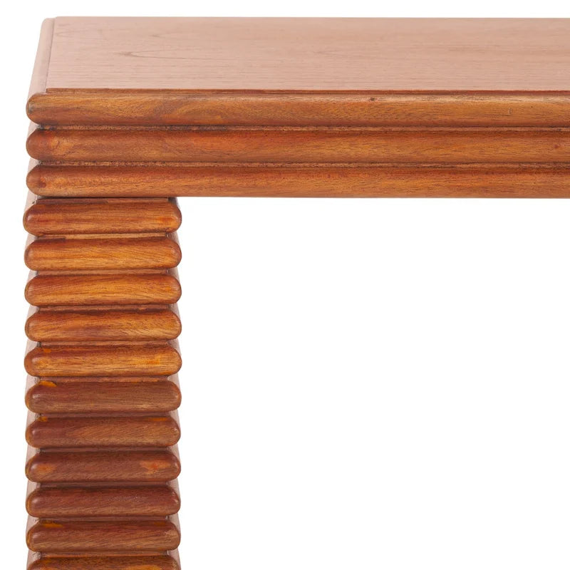 Table basse Virginie | Piètement en bois naturel et pieds dorés | 41x18x16 | Chic moderne
