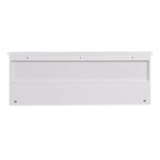 Porte-manteau mural blanc pour entrée avec 4 crochets doubles et étagère de rangement en bois pour salon